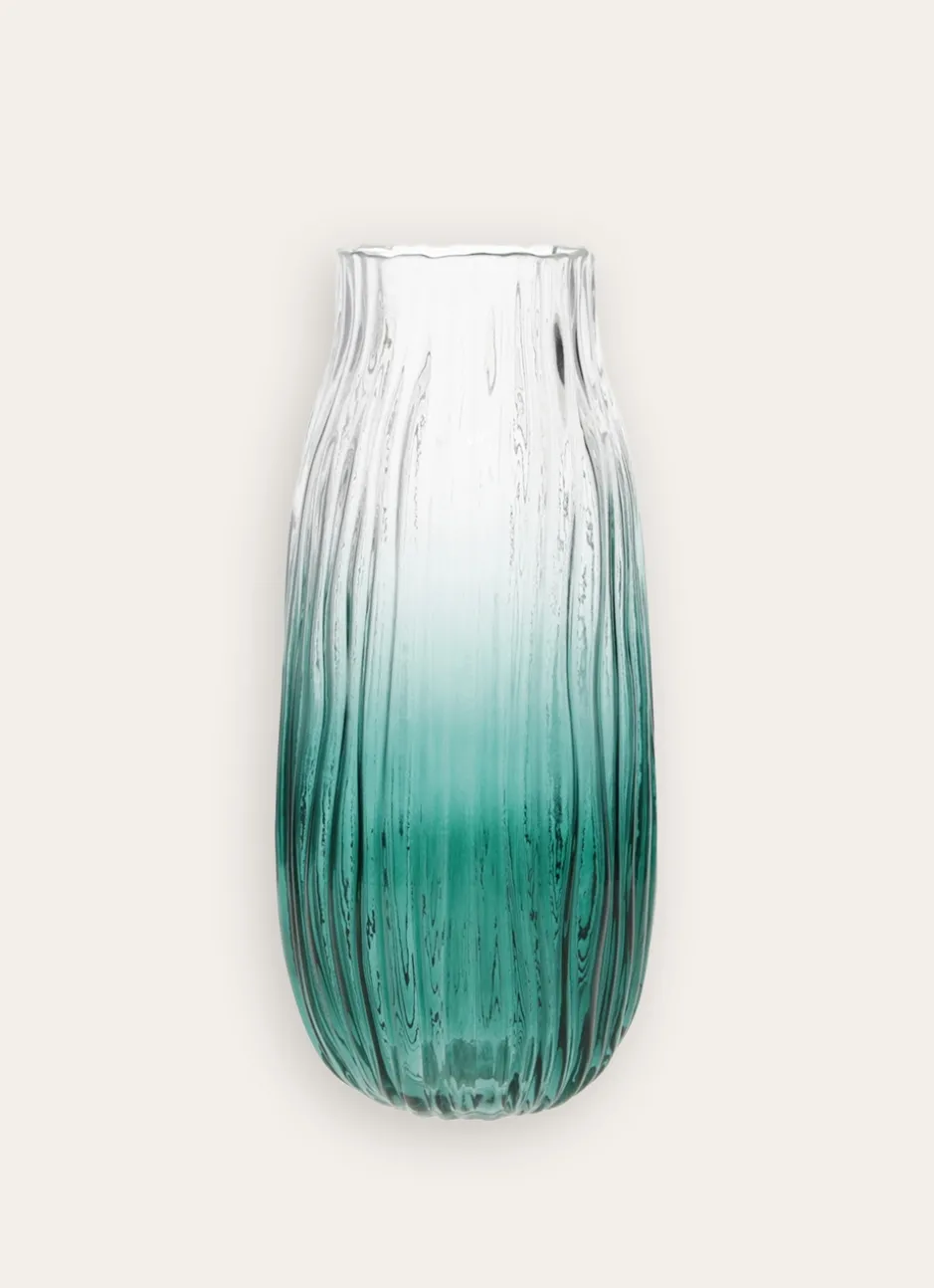 VASE EN VERRE DÉGRADÉ SOUFFLÉ vert