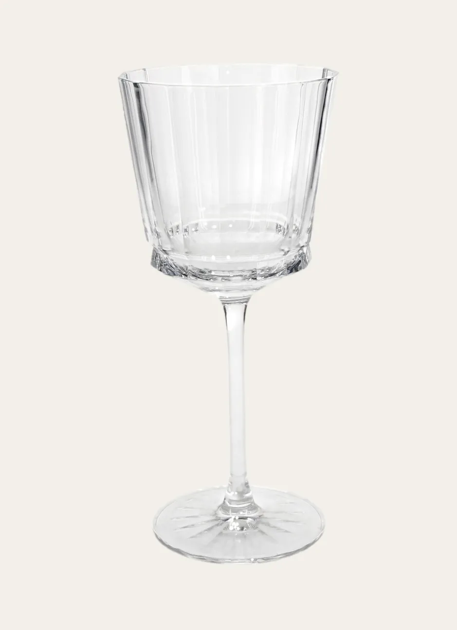 VERRE À PIED EN CRISTALLIN PLISSÉ TRANSPARENT