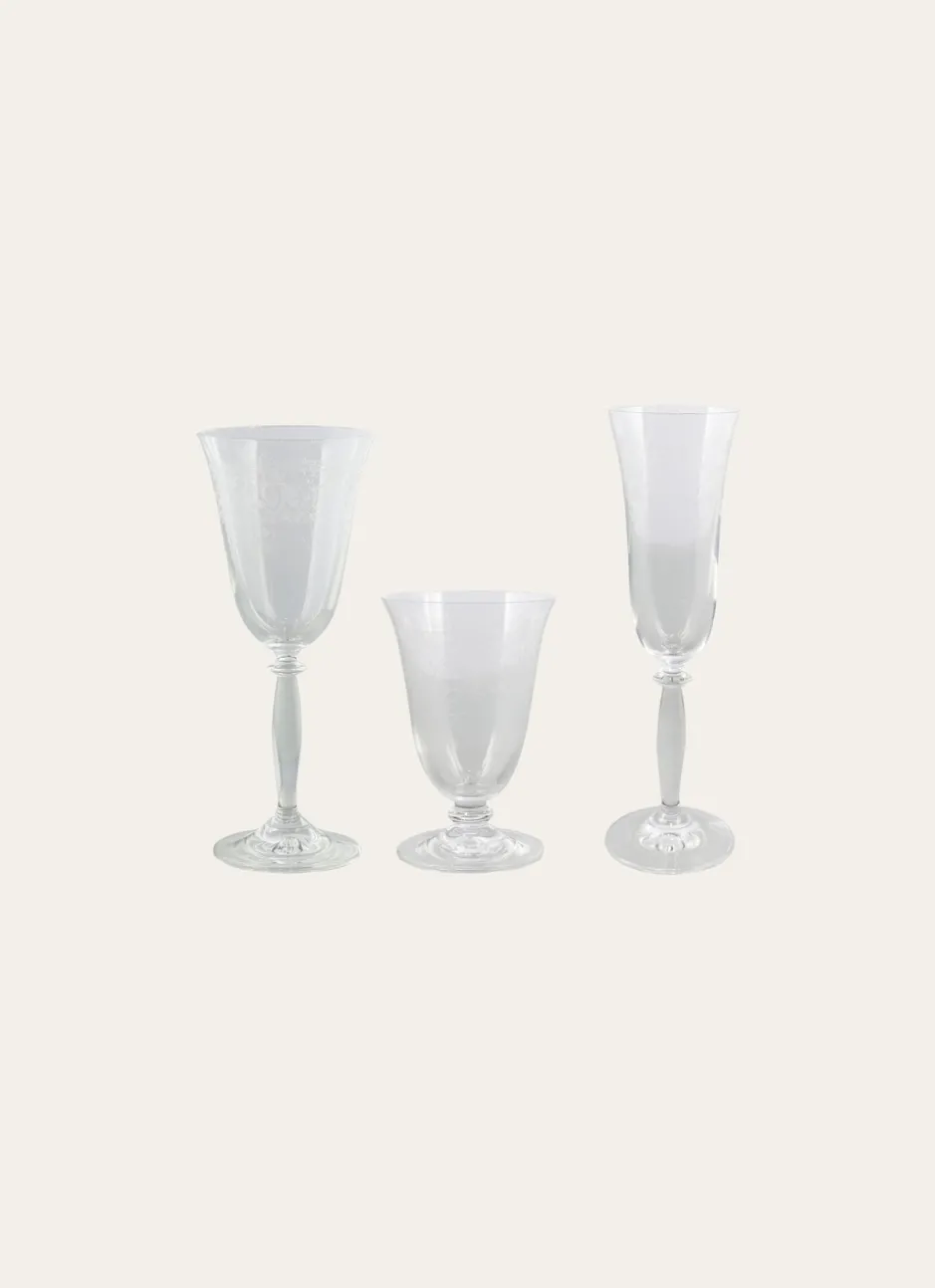VERRE A PIED EN CRISTALLIN SERIGRAPHIE TRANSPARENT