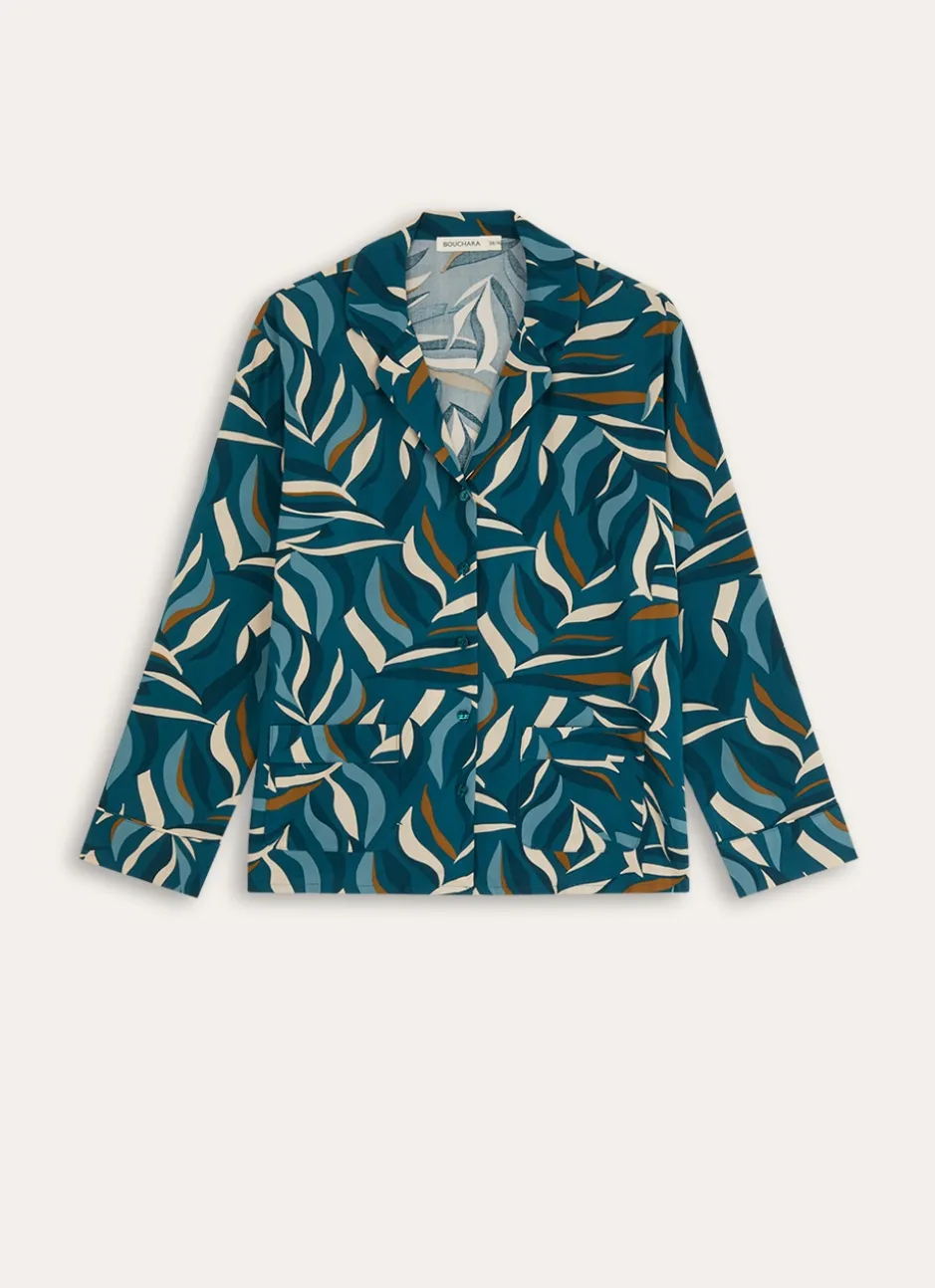 VESTE DE PYJAMA EN VISCOSE CLEM vert