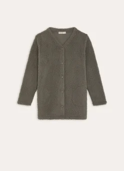 VESTE MANCHES LONGUES BOUTONNÉE EN SHERPA ETAIN