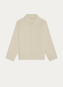 VESTE POLAIRE ZIPPÉE À COL MONTANT ECRU