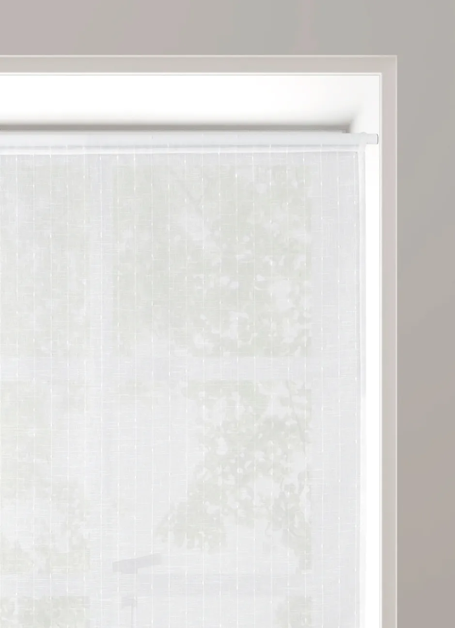 VITRAGE JACQUARD À FINES RAYURES 60 X 120 CM ÉCRU