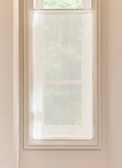 VITRAGE UNI PASSE TRINGLE RUCHER BEIGE