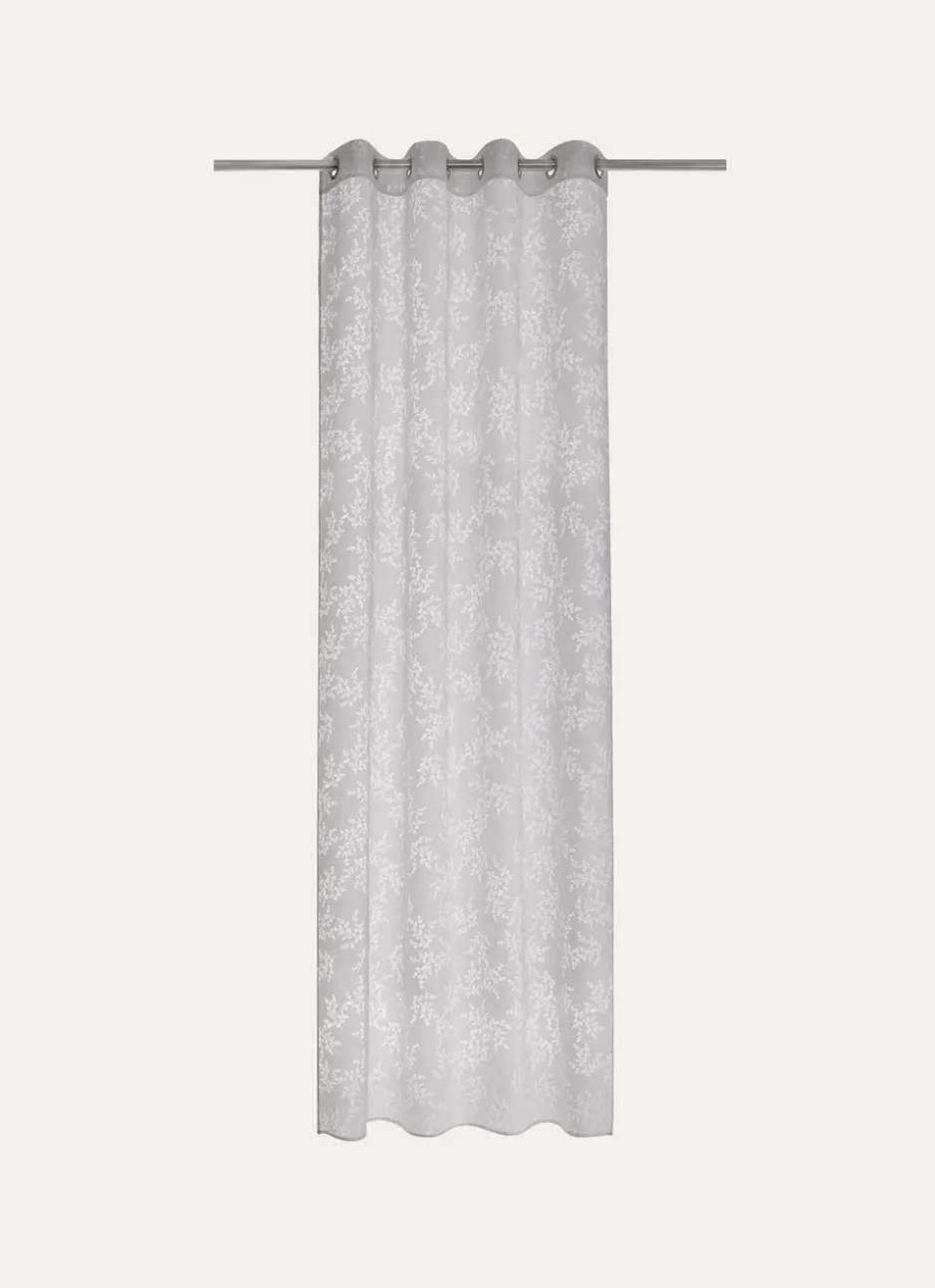 VOILAGE À MOTIF FLORAL BLANC