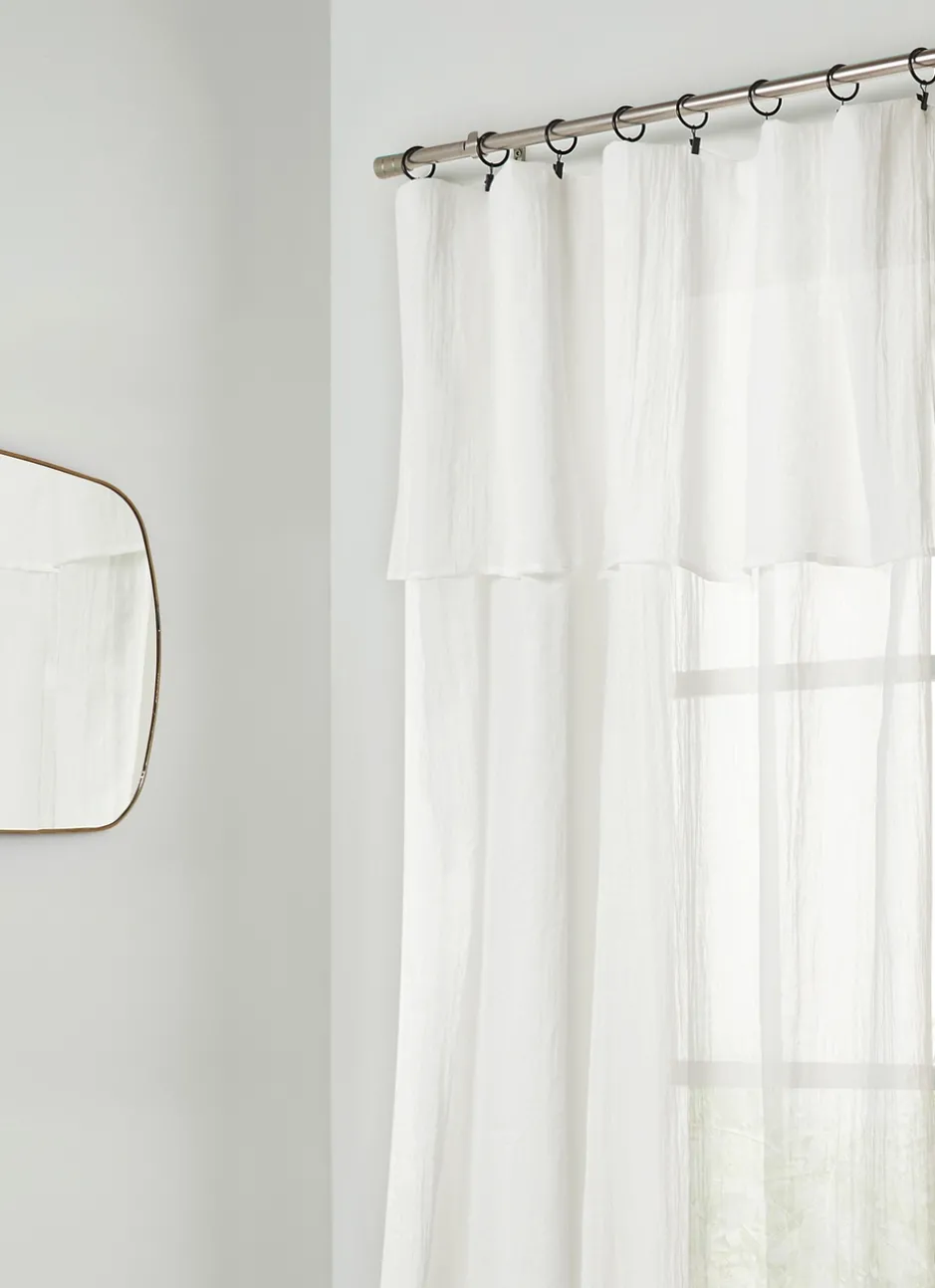 VOILAGE LÉGÈREMENT FROISSÉ FINITION DROITE H300 CM BLANC